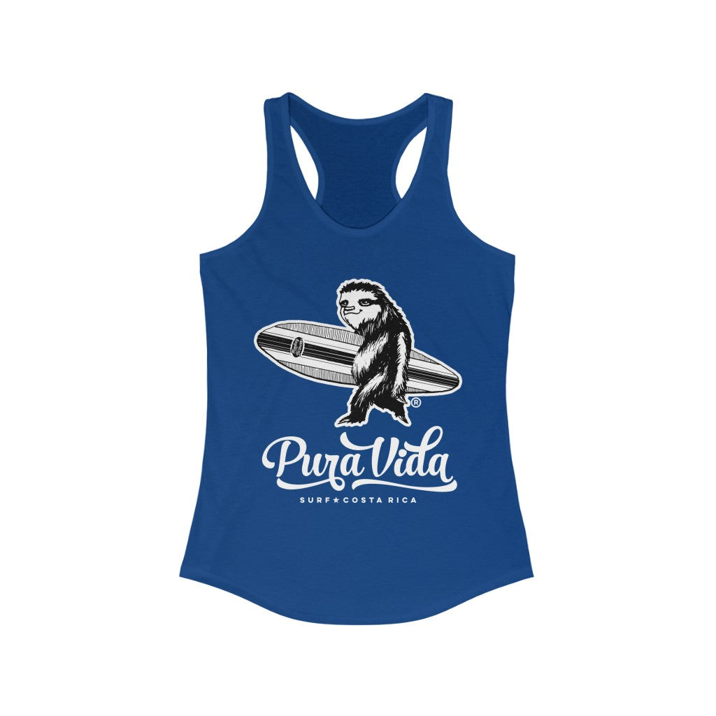 Surfing Sloth Women's Racerback Tank