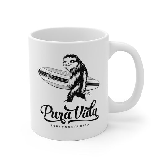 Surfing Sloth Ceramic Mug